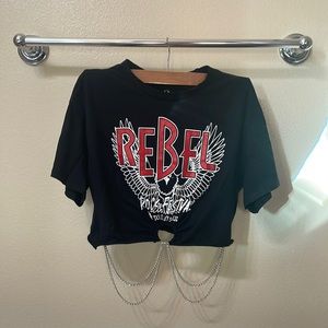 Tazga Rebel Rock Festival Cropped Short Sleeve Tee